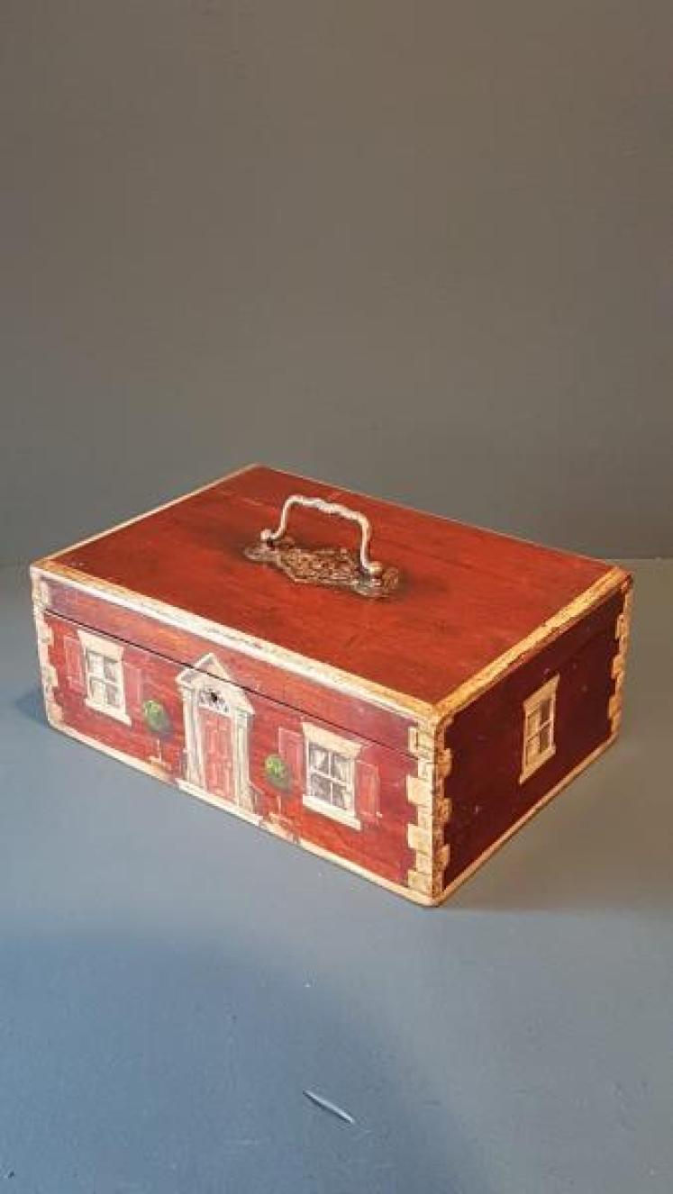 Victorian Painted Country House Deed Box - Image 4