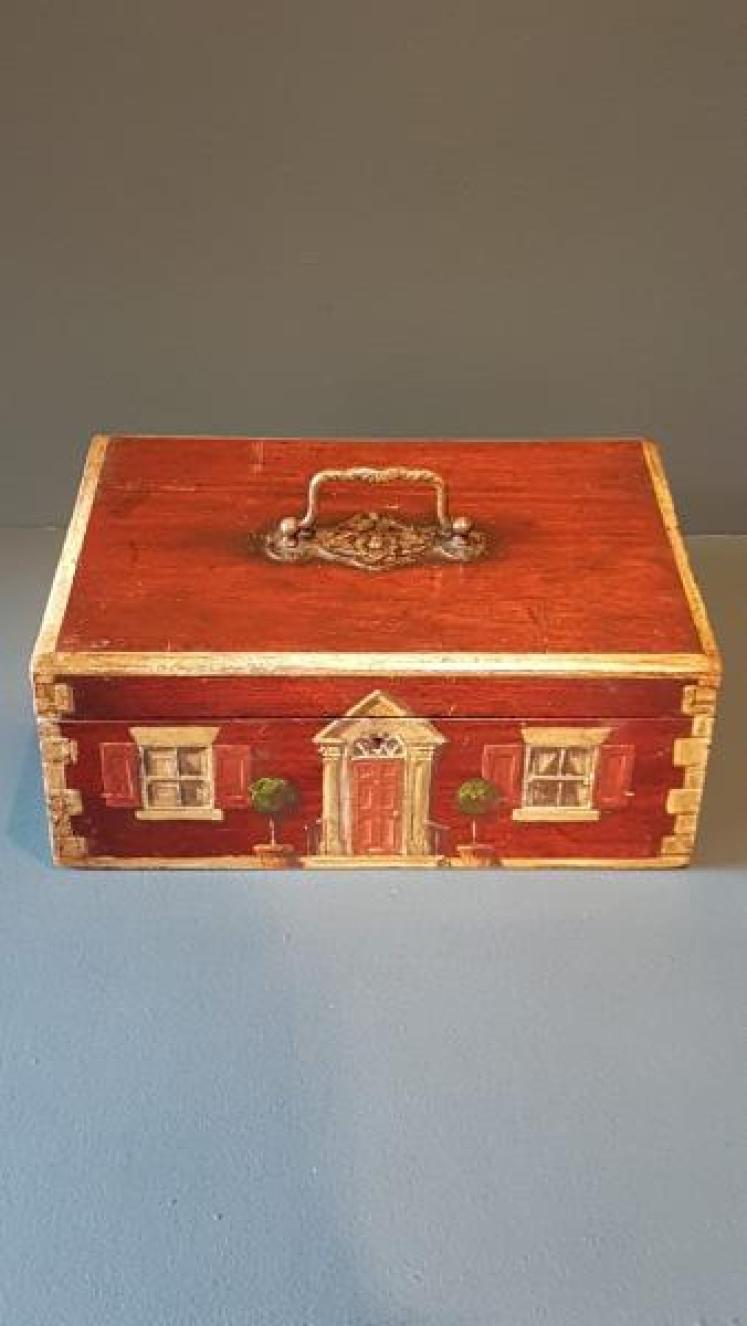 Victorian Painted Country House Deed Box - Image 5