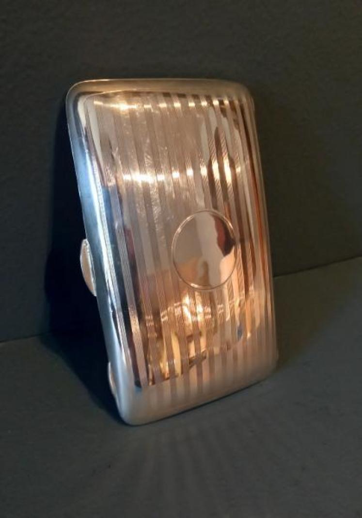 George V Silver Curved Cigar Case - Image 1