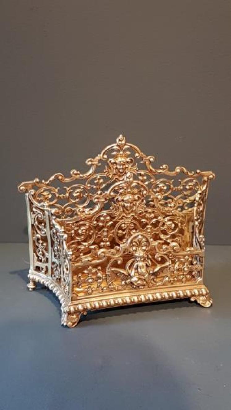 Superb Victorian Cast Brass Letter Rack - Image 1