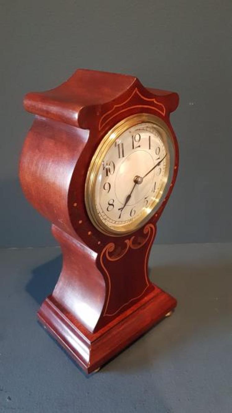 Fine Quality Edwardian Inlaid Mantel Clock  - Image 5