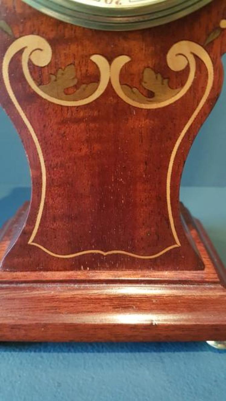 Fine Quality Edwardian Inlaid Mantel Clock  - Image 6