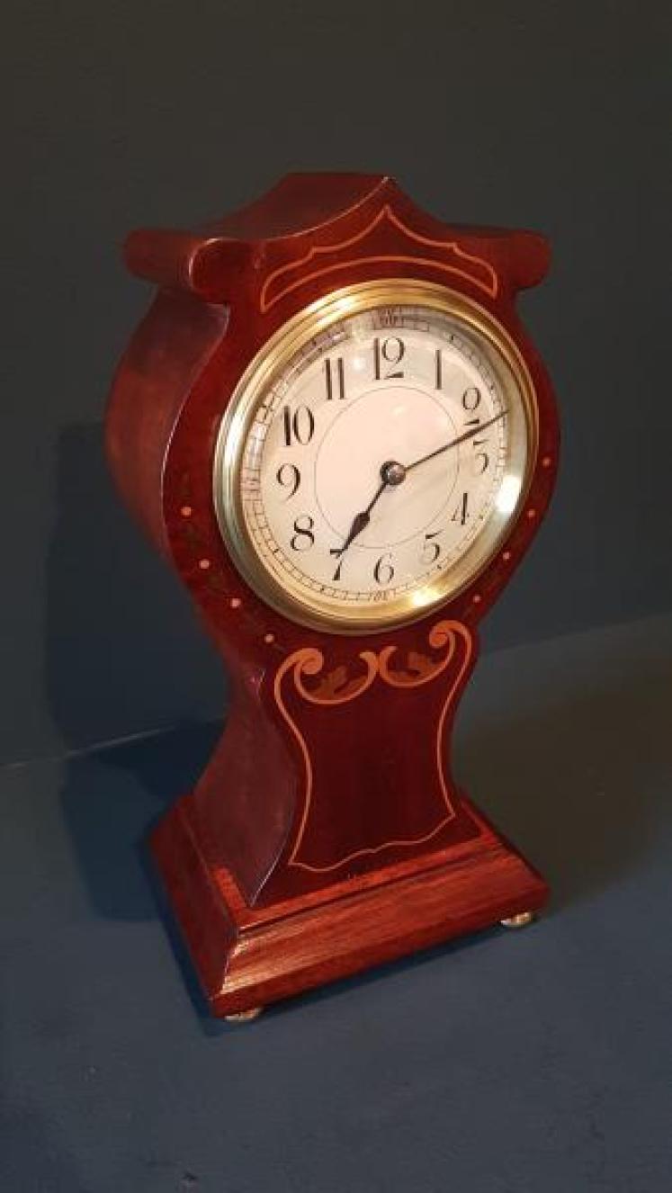 Fine Quality Edwardian Inlaid Mantel Clock  - Image 7