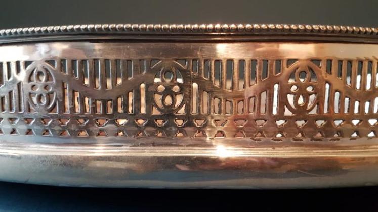 Victorian Oak and Silver Plated Tray - Image 2