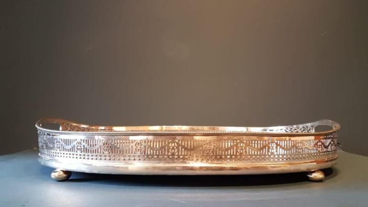 Victorian Oak and Silver Plated Tray - Image 6
