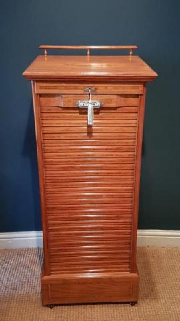 Victorian Inlaid Walnut File Cabinet  - Image 3