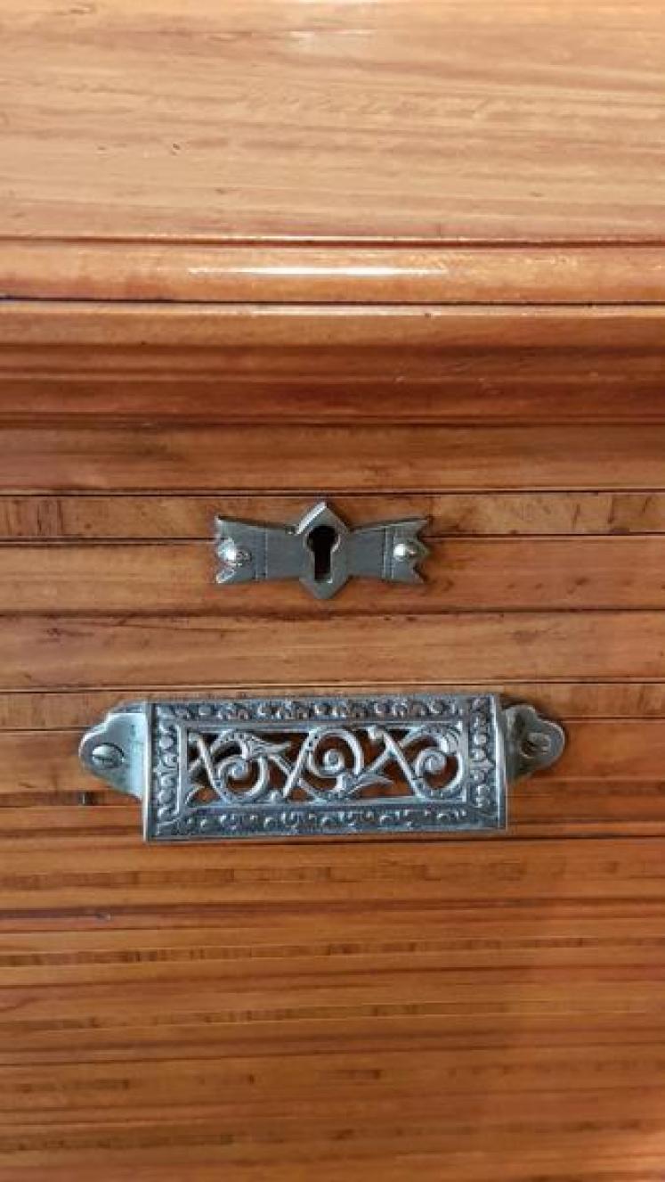 Victorian Inlaid Walnut File Cabinet  - Image 4