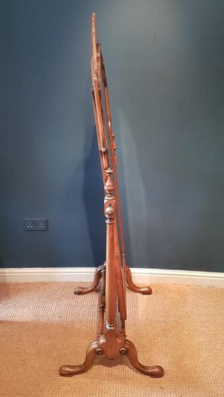 Fine Quality Late Victorian Walnut Cheval Mirror by Tozer - Image 3