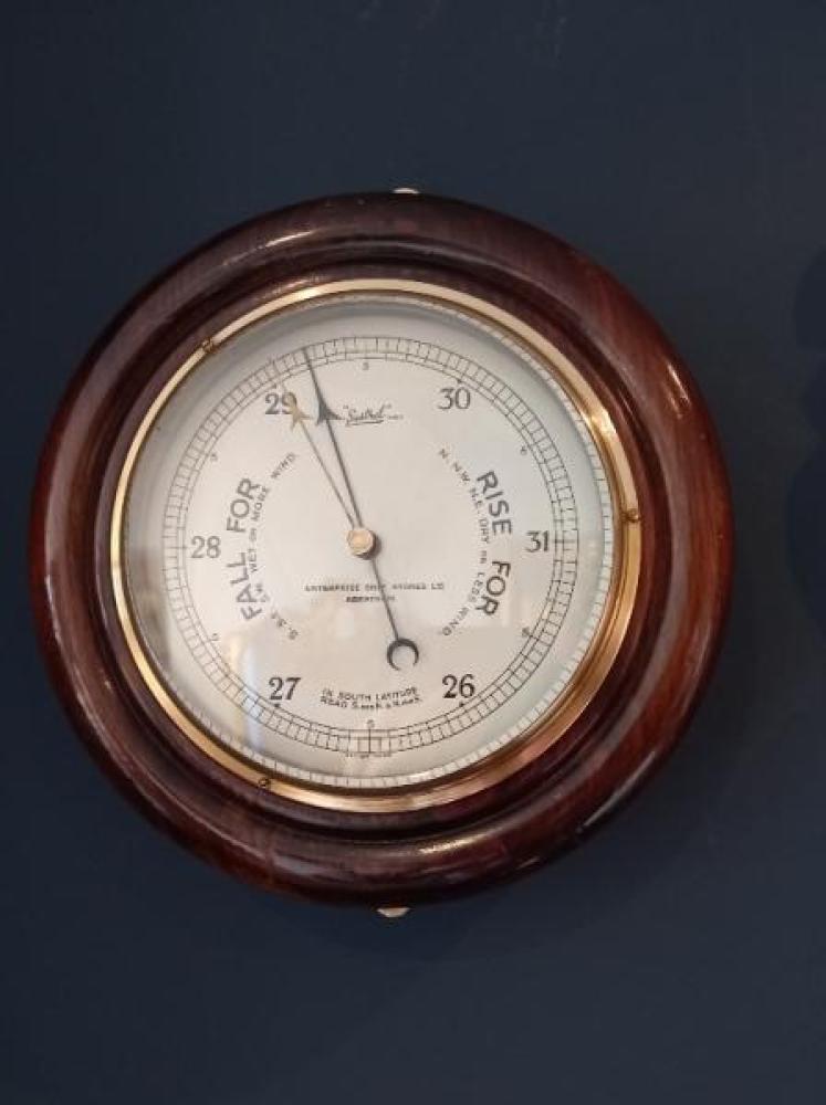 Edwardian Aberdeen Bulkhead Marine Barometer - Image 1