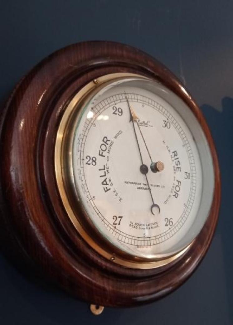 Edwardian Aberdeen Bulkhead Marine Barometer - Image 2