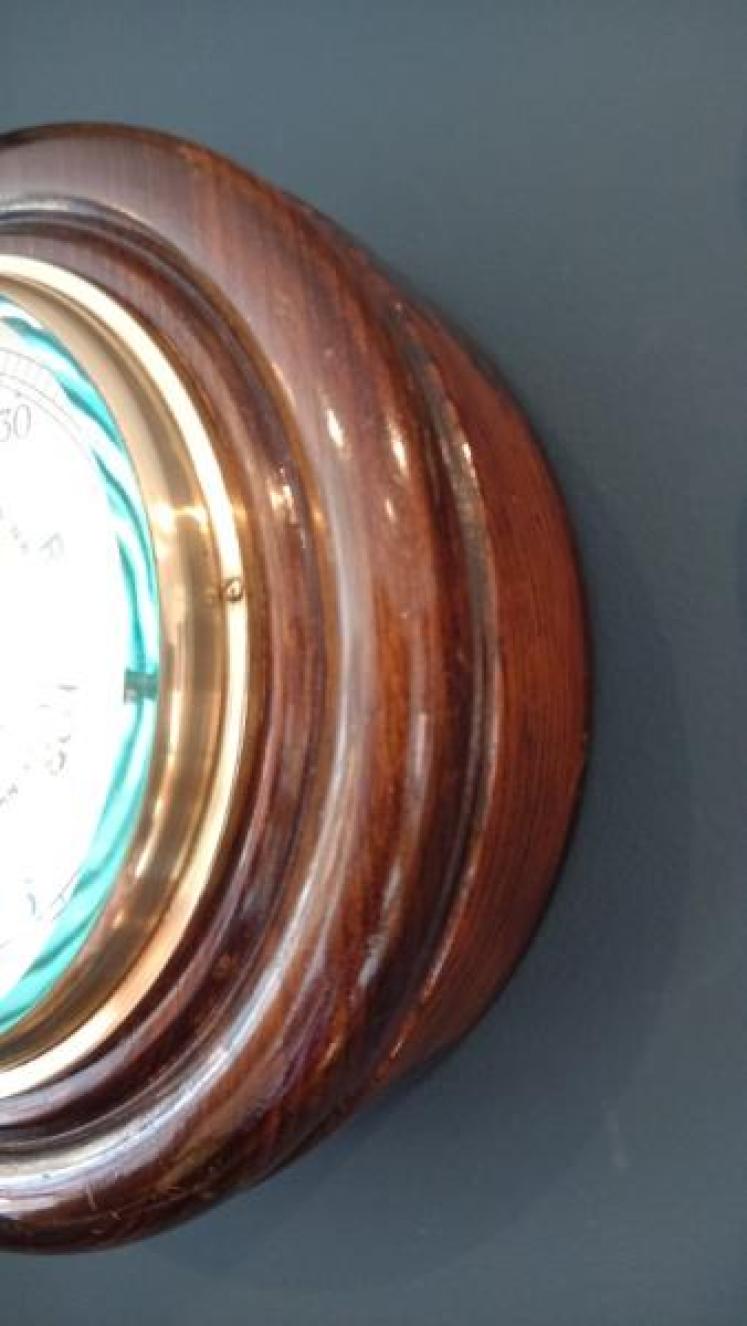 Edwardian Aberdeen Bulkhead Marine Barometer - Image 4