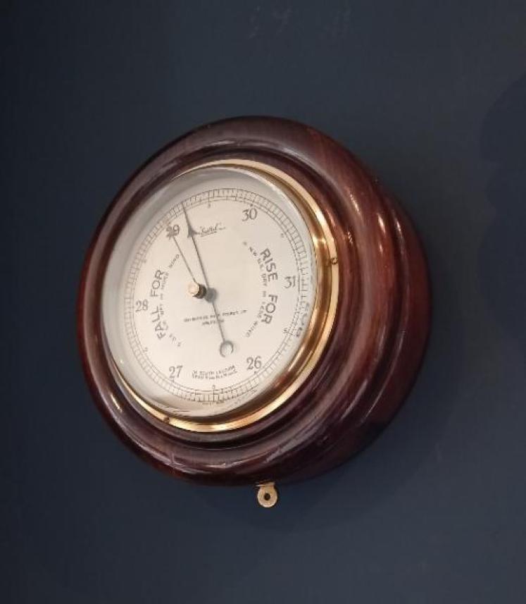 Edwardian Aberdeen Bulkhead Marine Barometer - Image 7