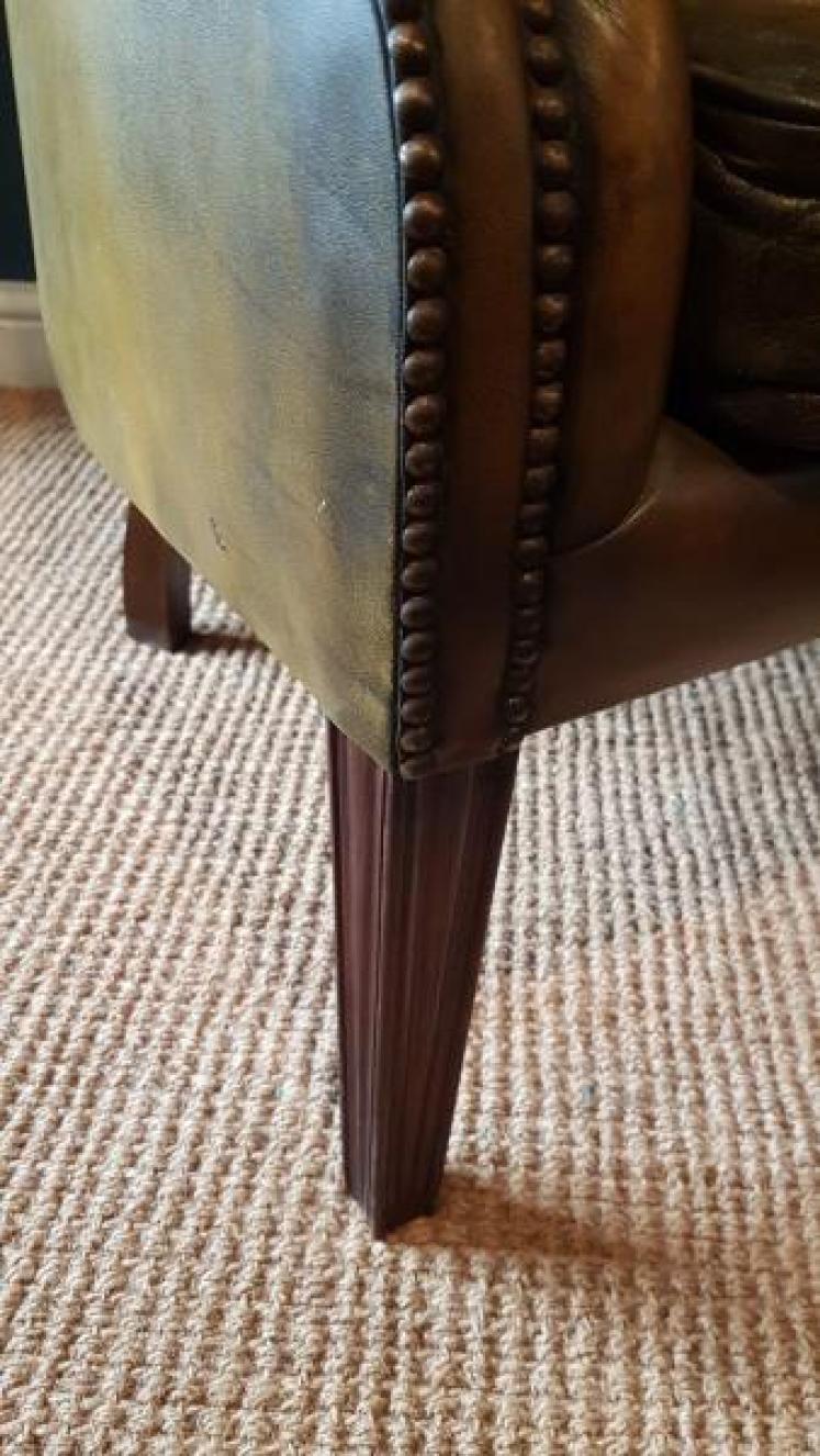1920's Barrel Back Leather Chair - Image 5