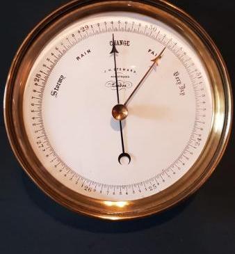 Fine Quality Victorian Enamel Dial Marine Barometer by Steward