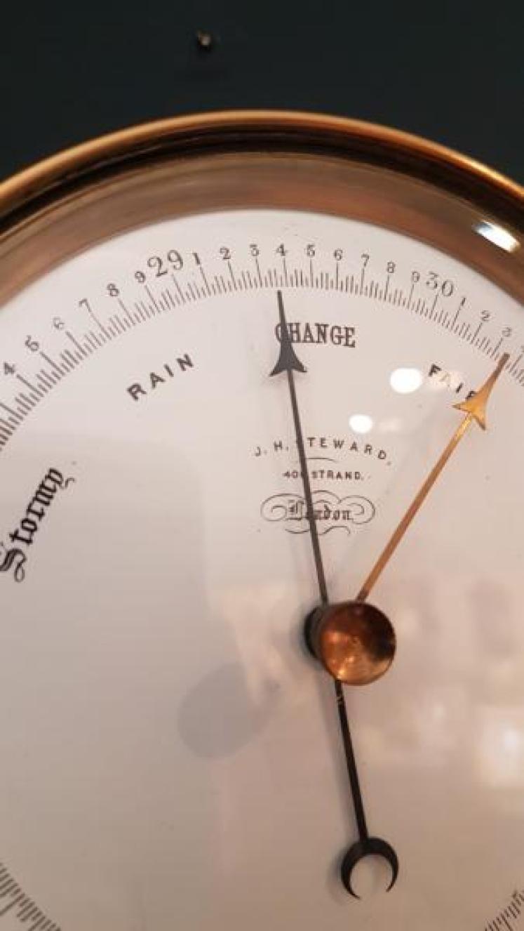 Fine Quality Victorian Enamel Dial Marine Barometer by Steward - Image 3