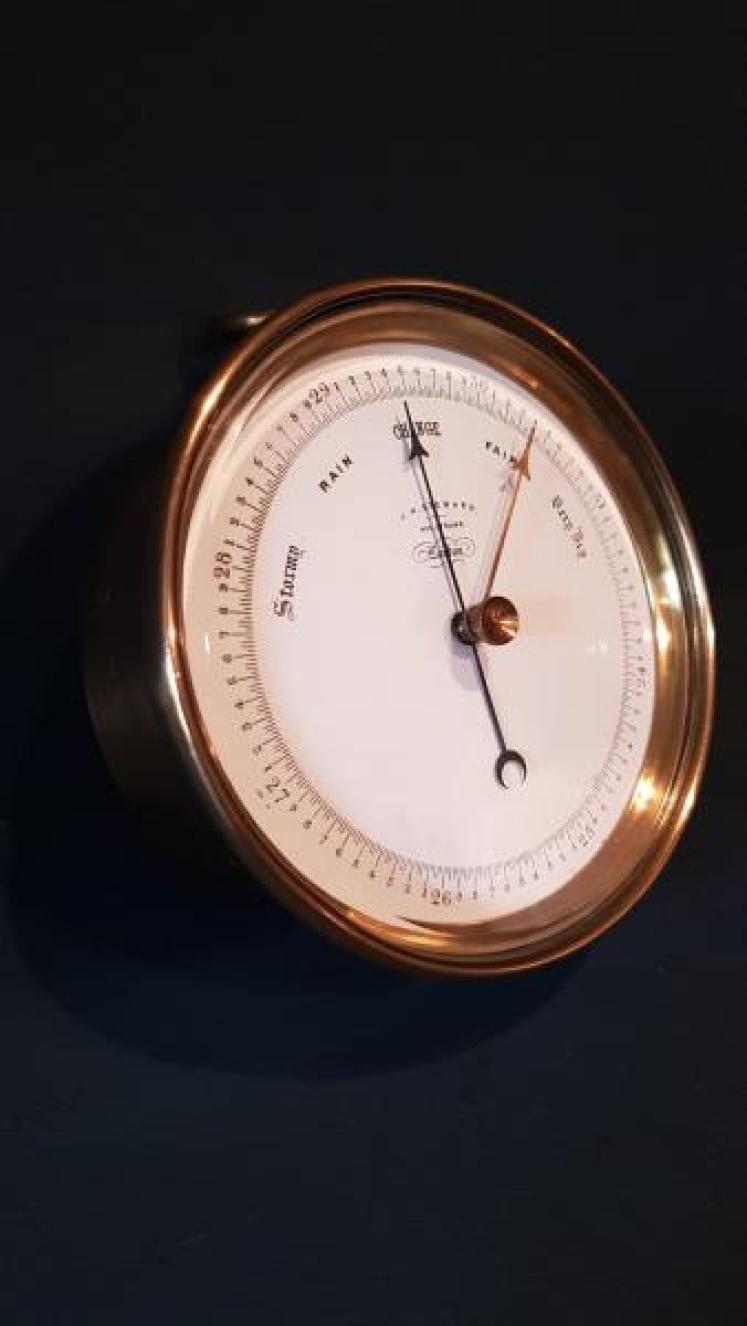 Fine Quality Victorian Enamel Dial Marine Barometer by Steward - Image 5
