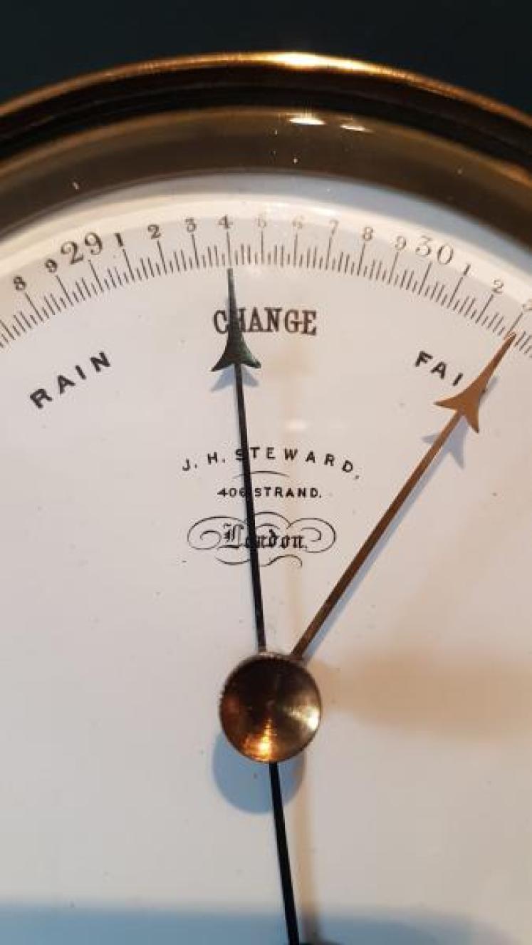 Fine Quality Victorian Enamel Dial Marine Barometer by Steward - Image 6