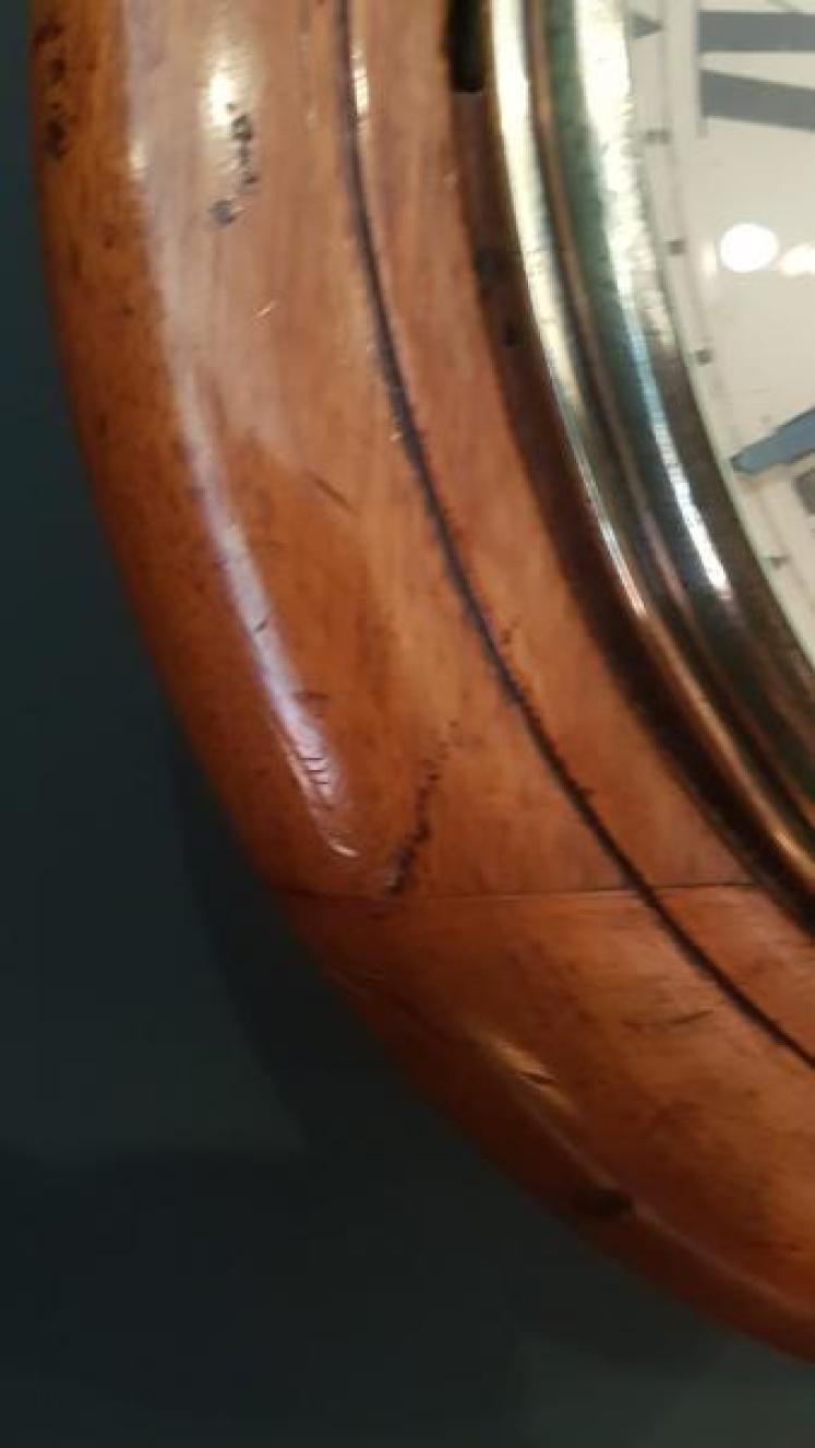 Small Victorian Walnut Cased Fusee Dial Clock - Image 4