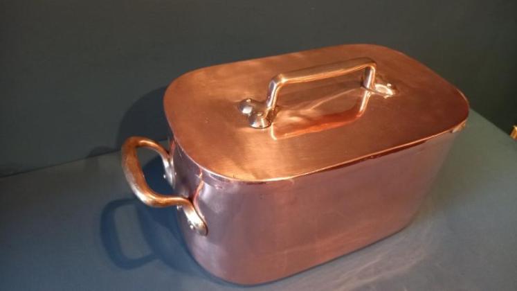 Large 19th Century Copper Twin Handled Pan - Image 2