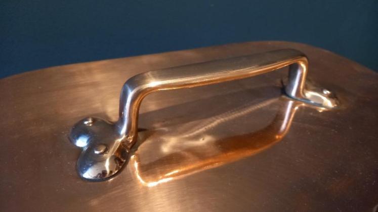 Large 19th Century Copper Twin Handled Pan - Image 4
