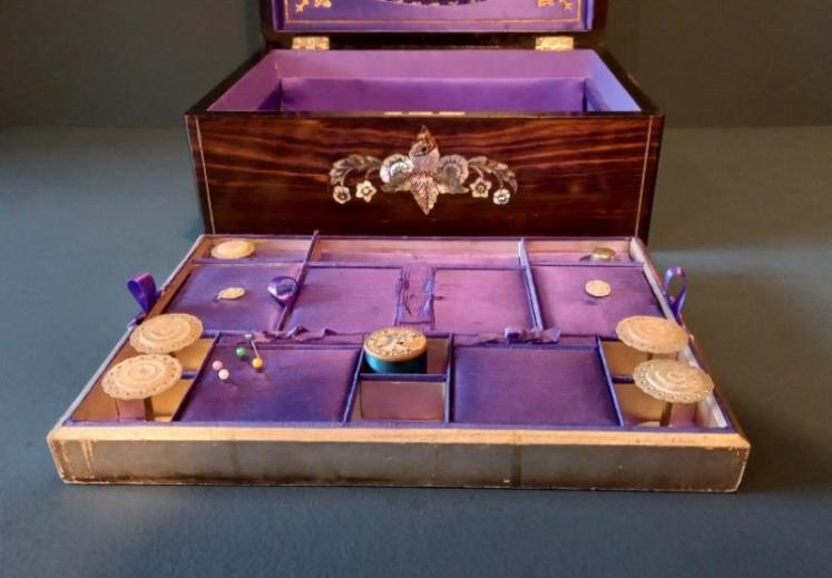 Mid Victorian Coromandel Inlaid Sewing Box - Image 2
