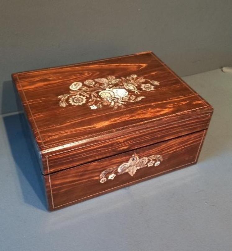 Mid Victorian Coromandel Inlaid Sewing Box - Image 5