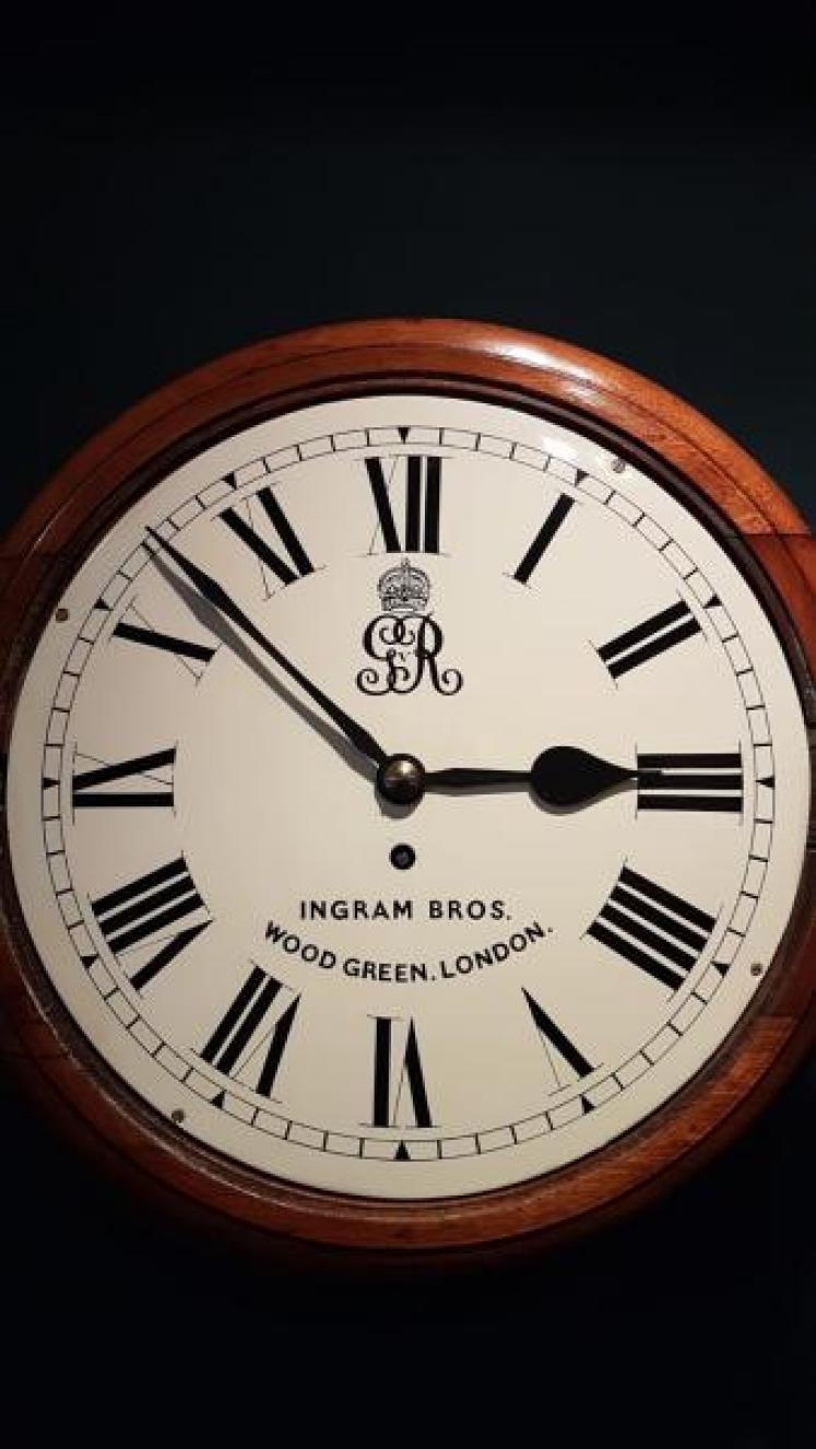 George V Single Fusee English Dial Clock - Image 2