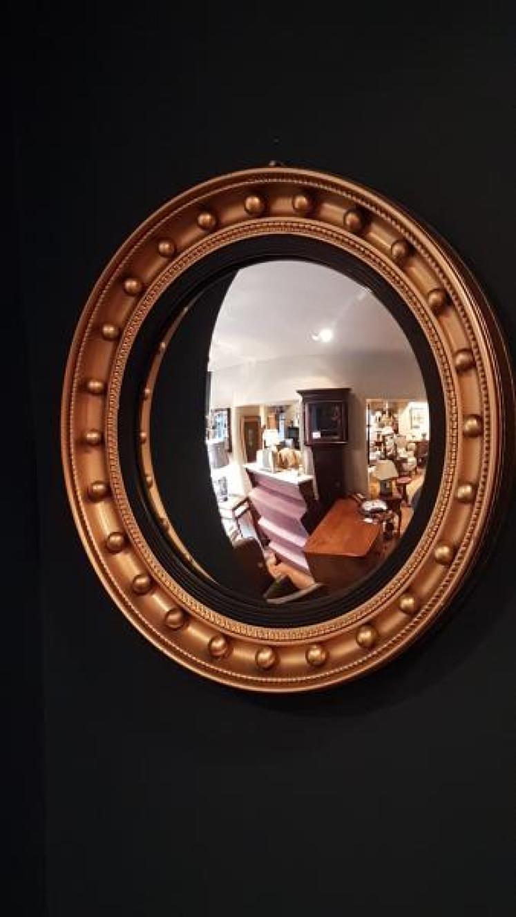 Edwardian Plaster Gilt Convex Mirror - Image 1