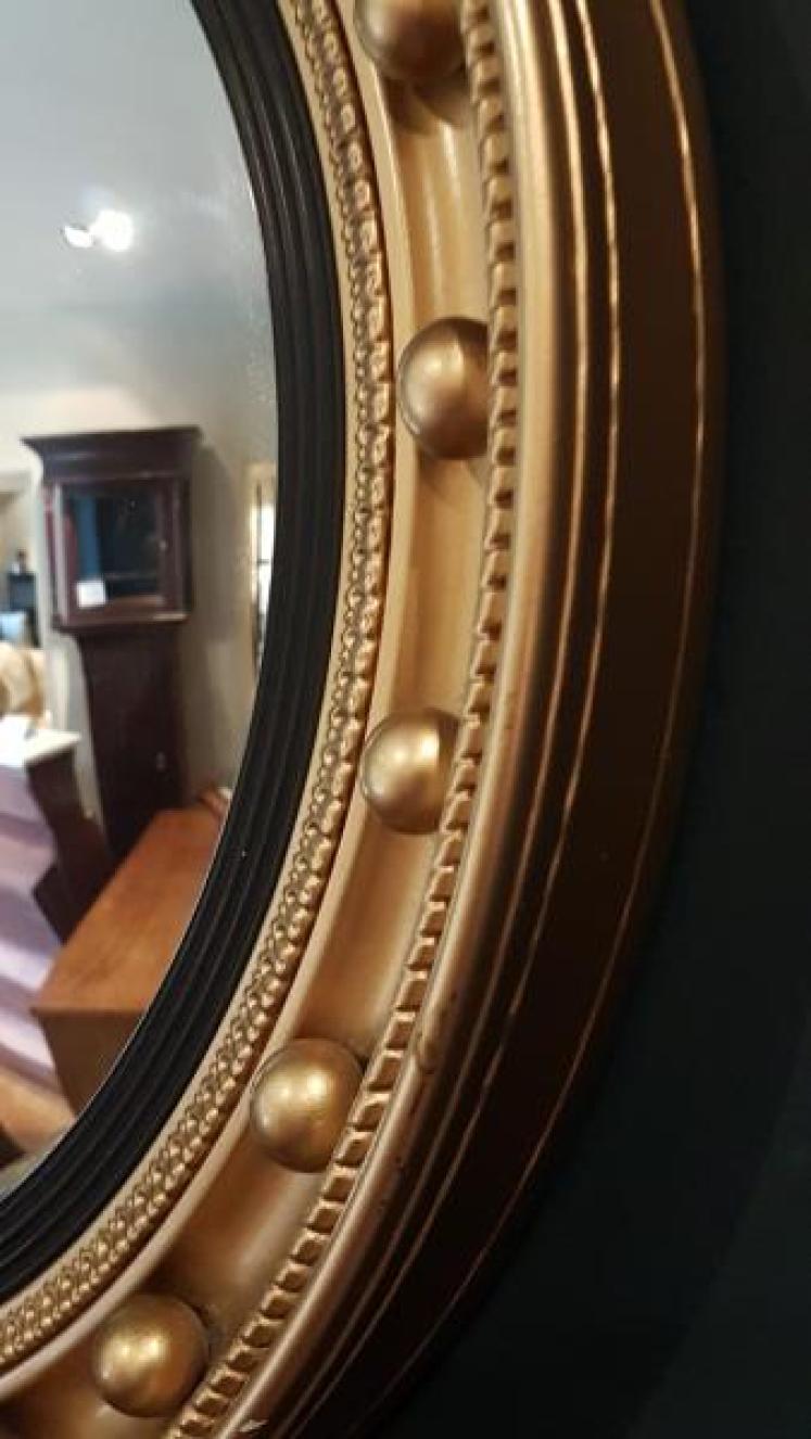 Edwardian Plaster Gilt Convex Mirror - Image 5