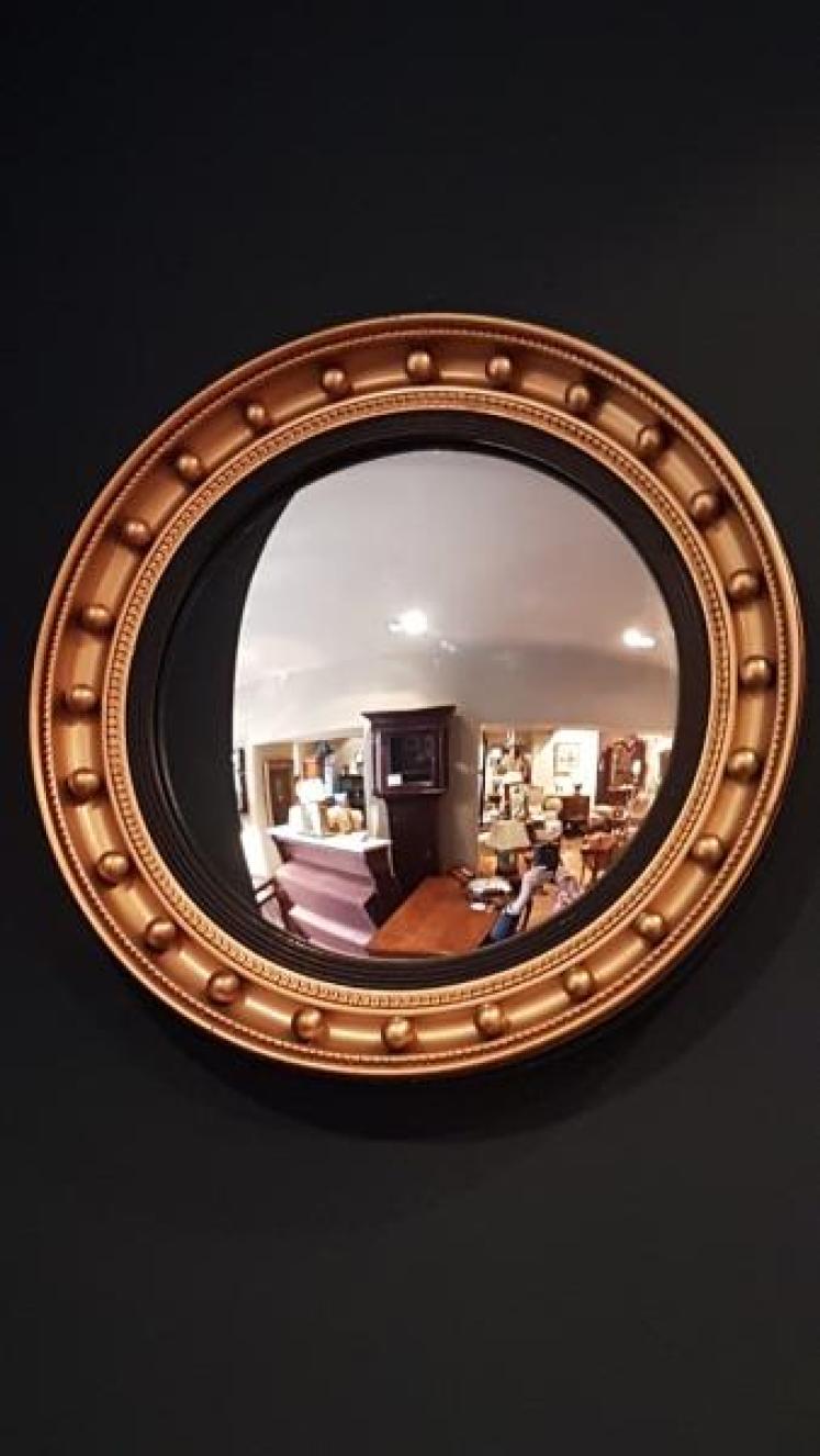 Edwardian Plaster Gilt Convex Mirror - Image 6