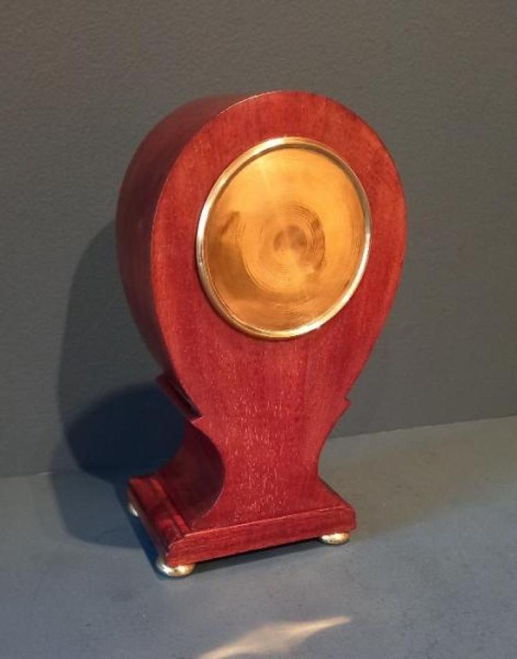 Edwardian Sheraton Inlaid Pear Drop Mantel Clock - Image 4