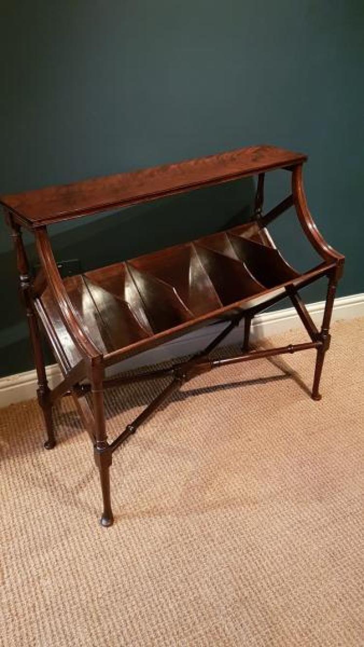 Fine Quality Edwardian Figured Mahogany Book Trough - Image 1