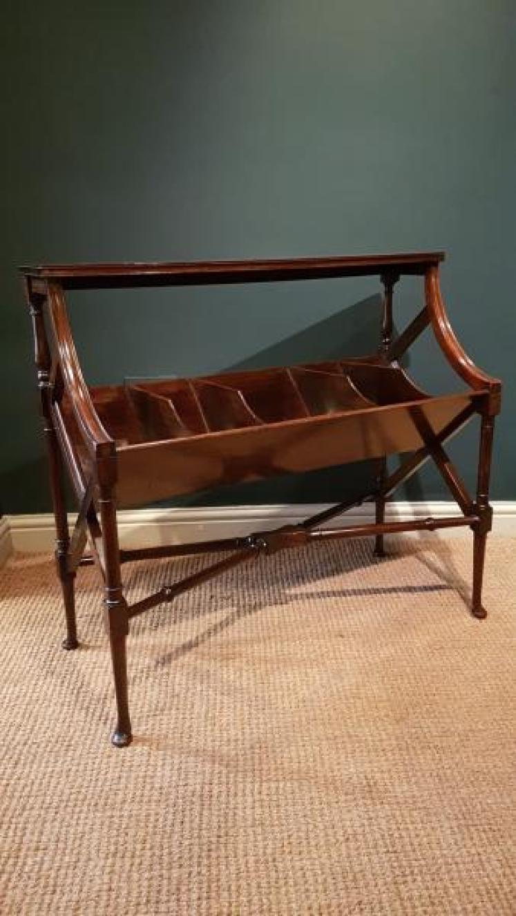 Fine Quality Edwardian Figured Mahogany Book Trough - Image 2