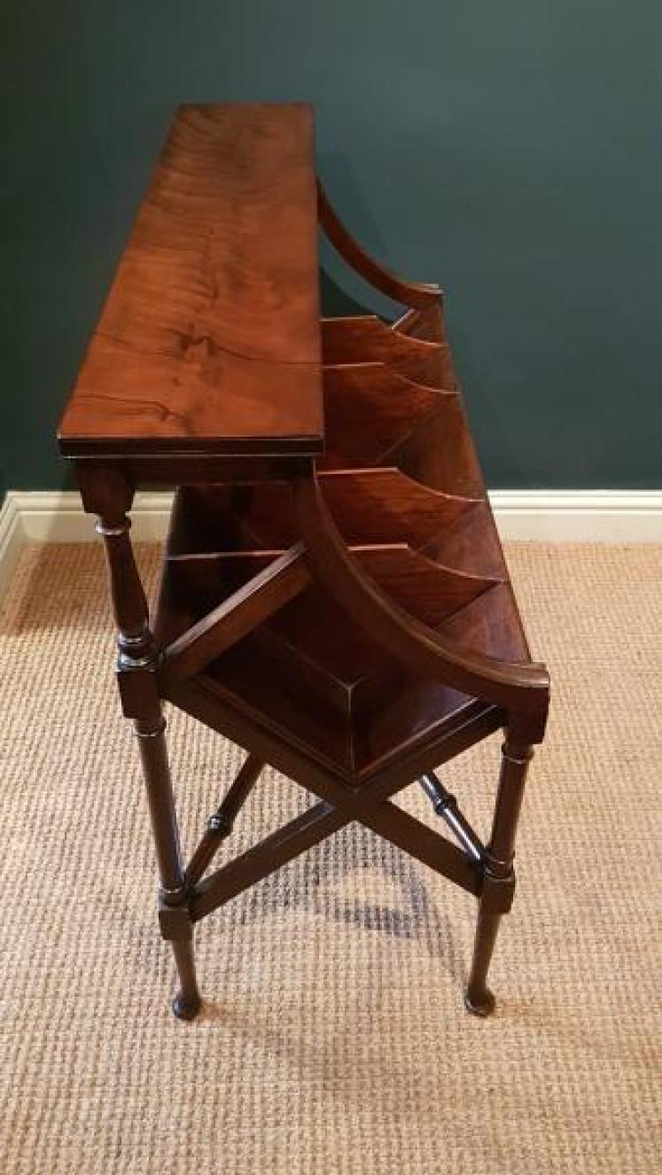 Fine Quality Edwardian Figured Mahogany Book Trough - Image 3