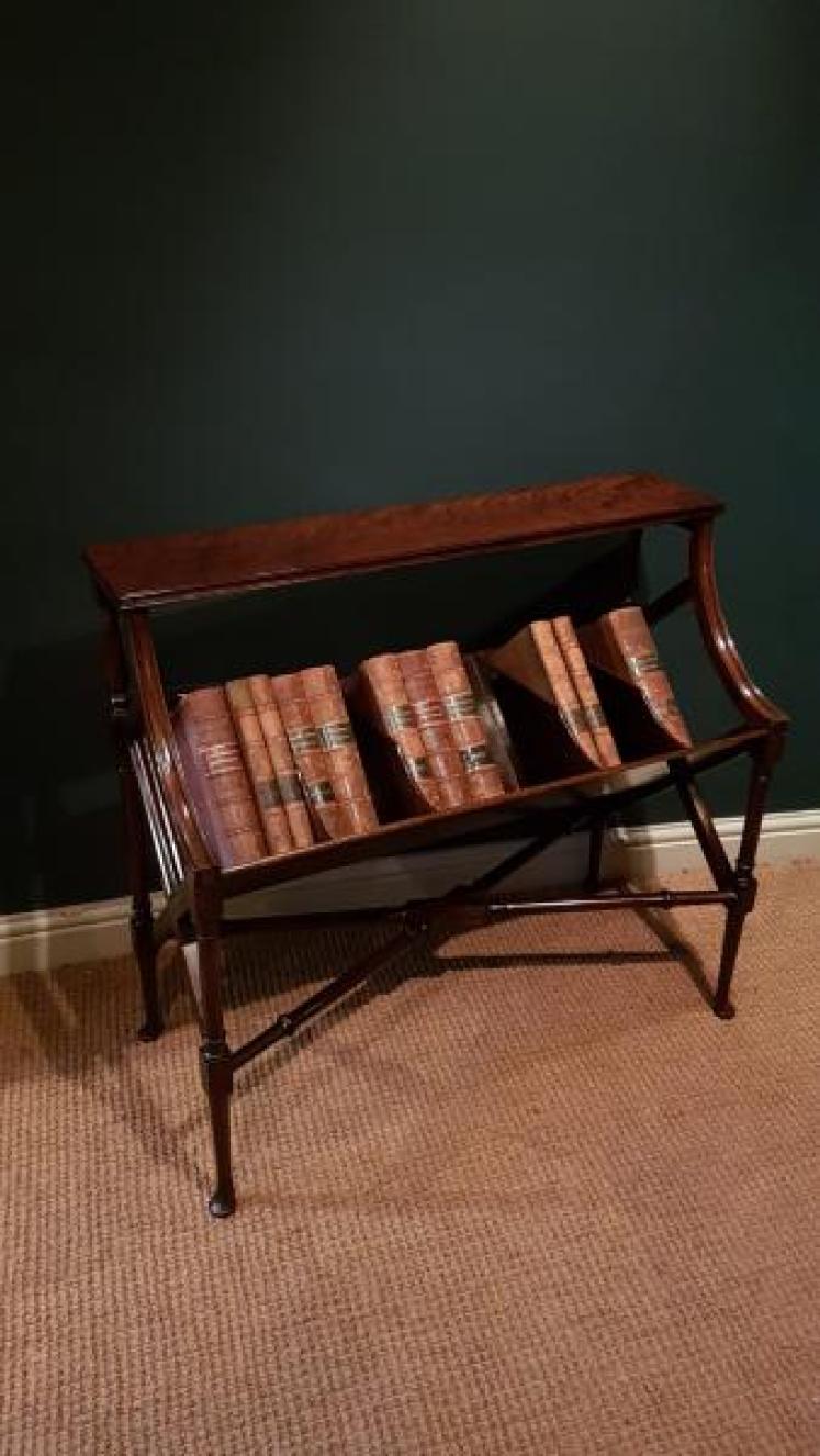 Fine Quality Edwardian Figured Mahogany Book Trough - Image 4
