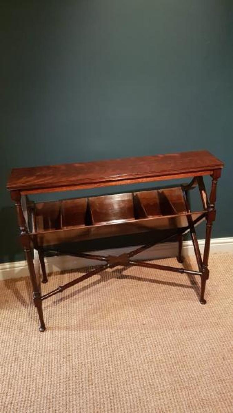 Fine Quality Edwardian Figured Mahogany Book Trough - Image 5