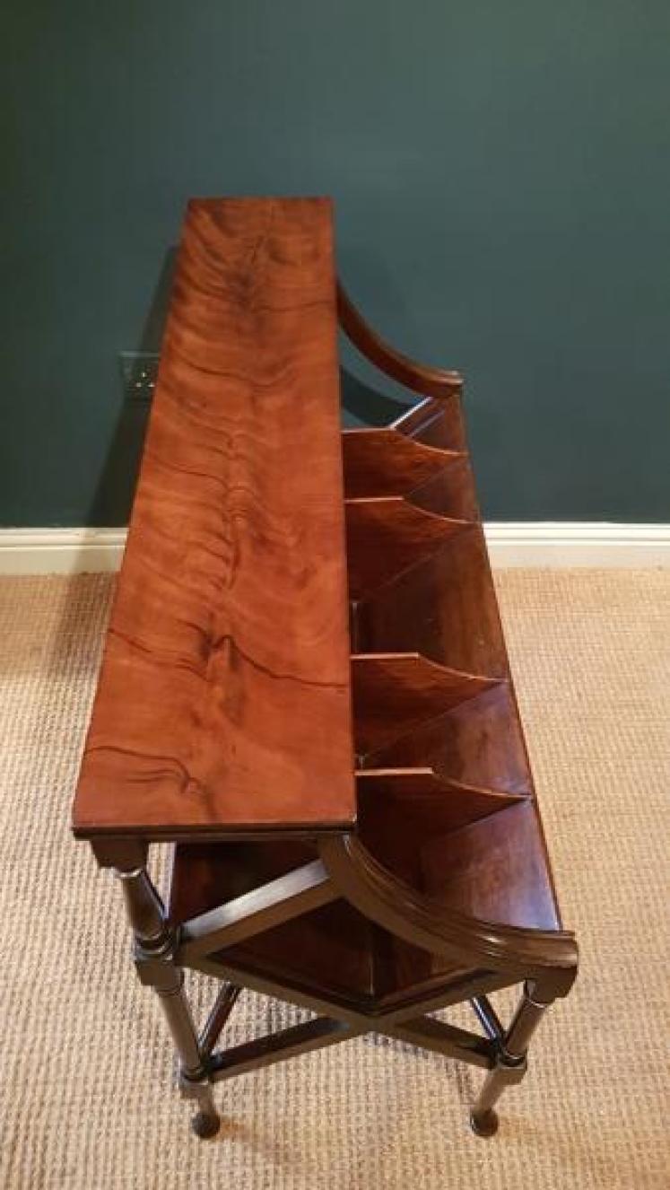 Fine Quality Edwardian Figured Mahogany Book Trough - Image 6