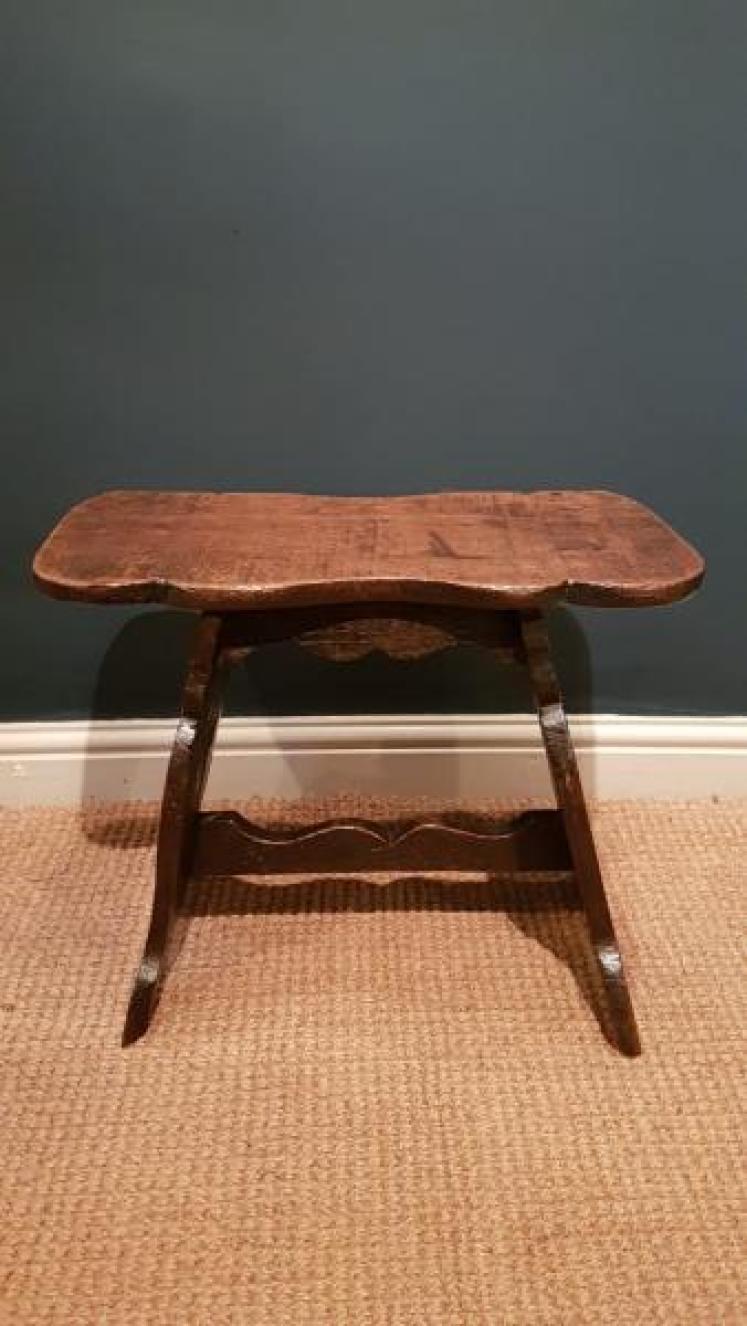 Period Oak Boarded Stool - Image 1