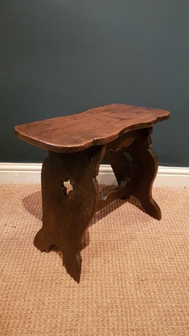 Period Oak Boarded Stool - Image 2