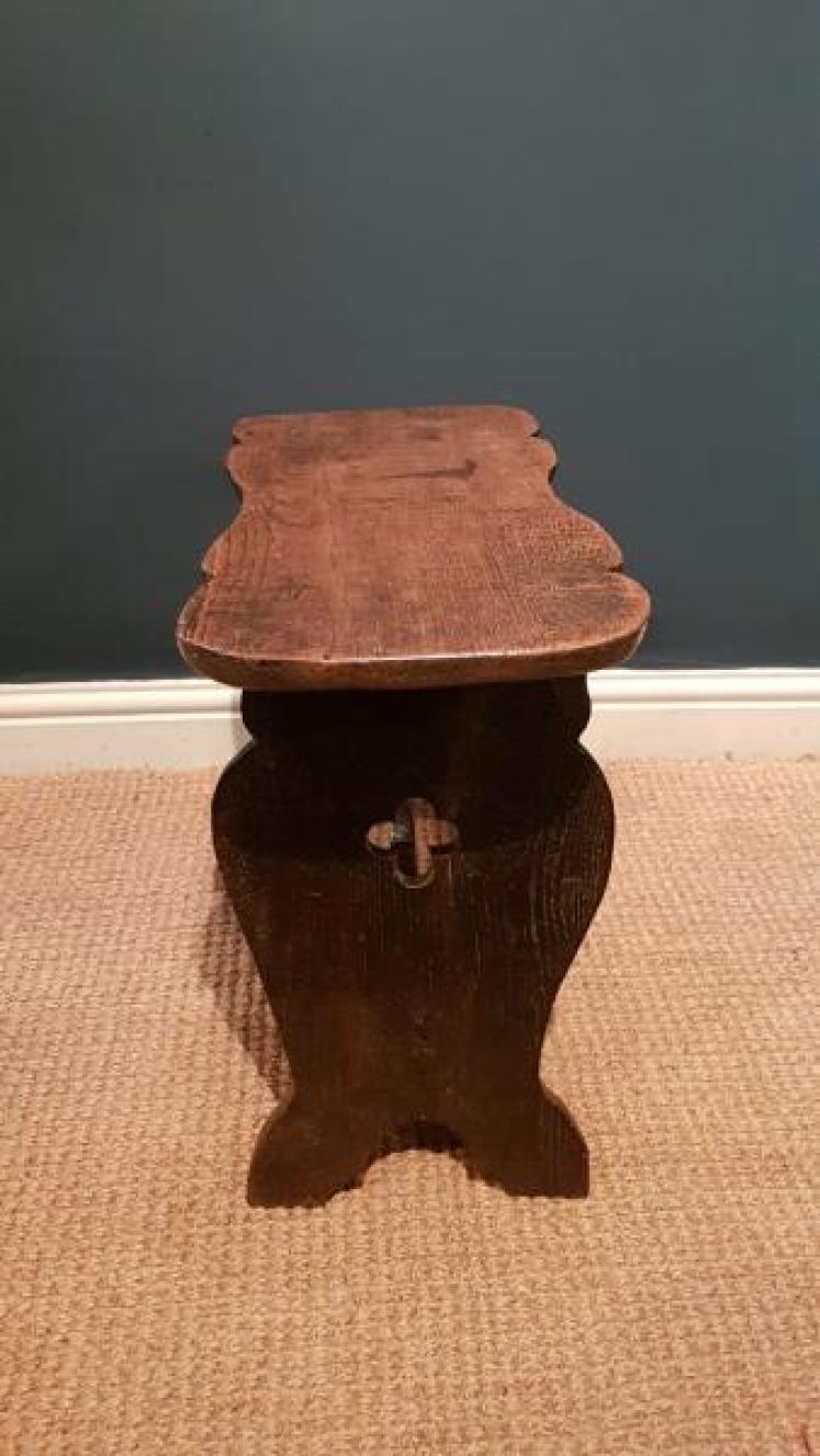 Period Oak Boarded Stool - Image 3