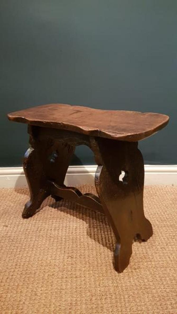Period Oak Boarded Stool - Image 5