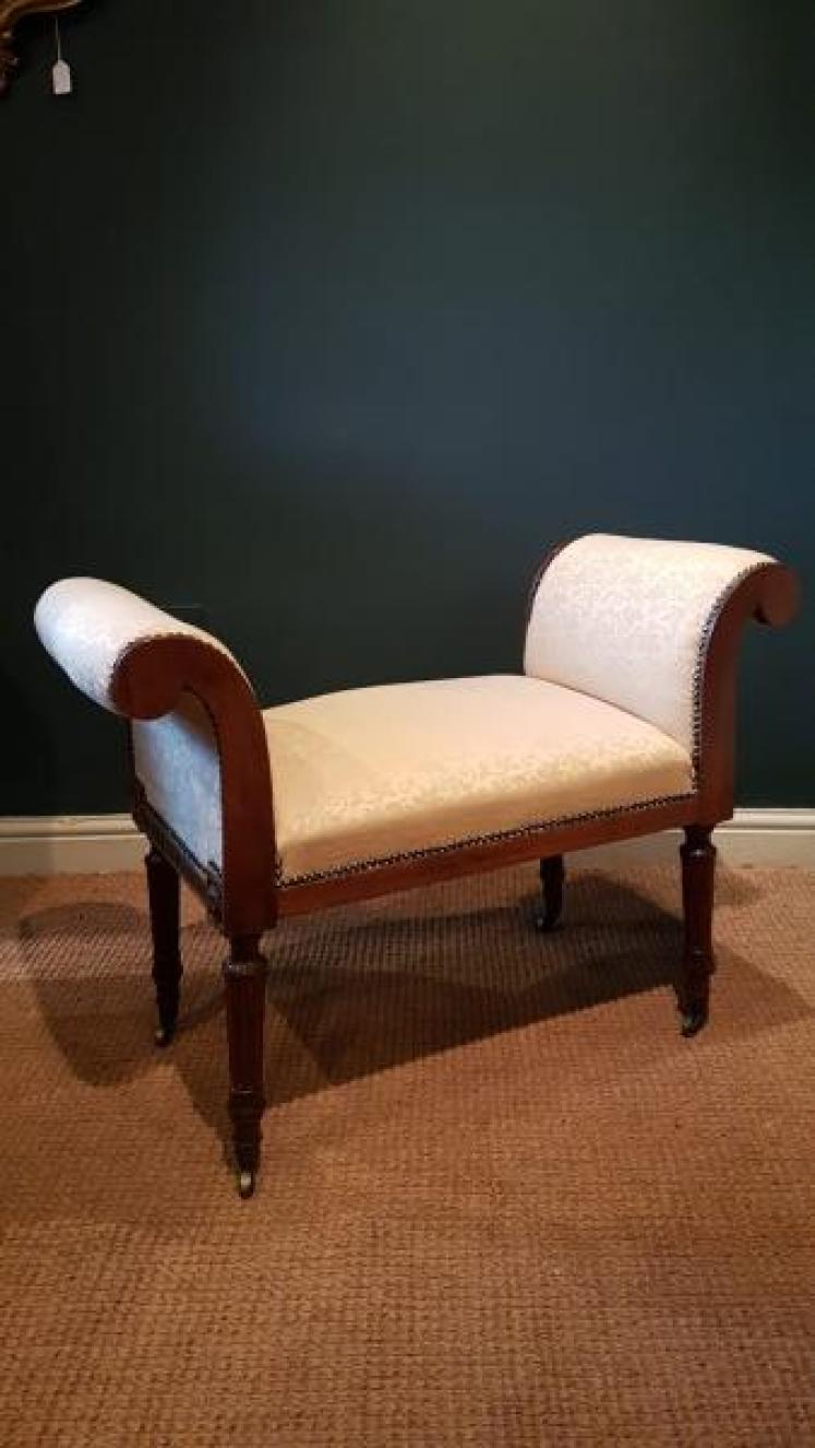 Victorian Walnut Framed Window Seat - Image 1