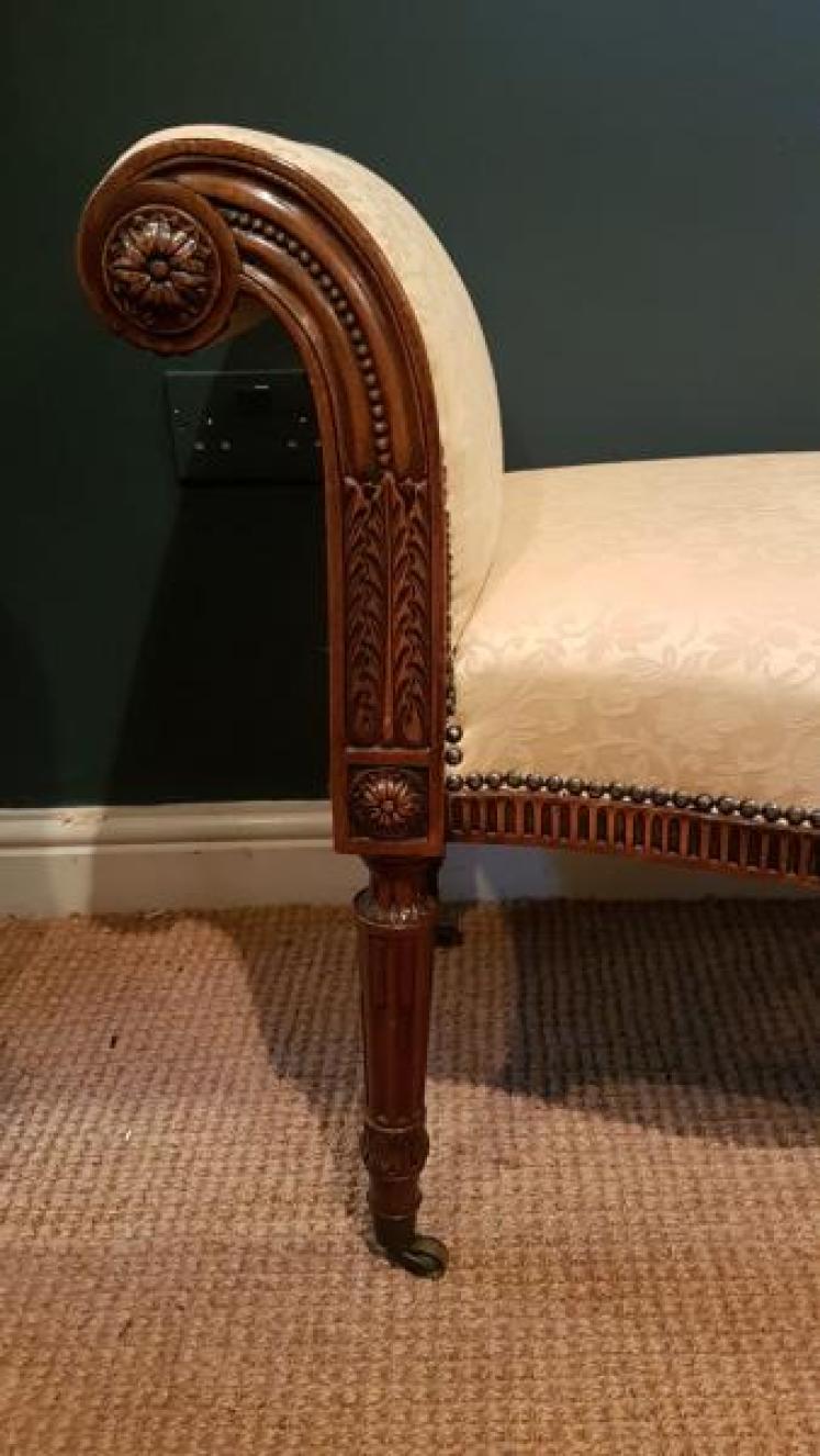 Victorian Walnut Framed Window Seat - Image 6