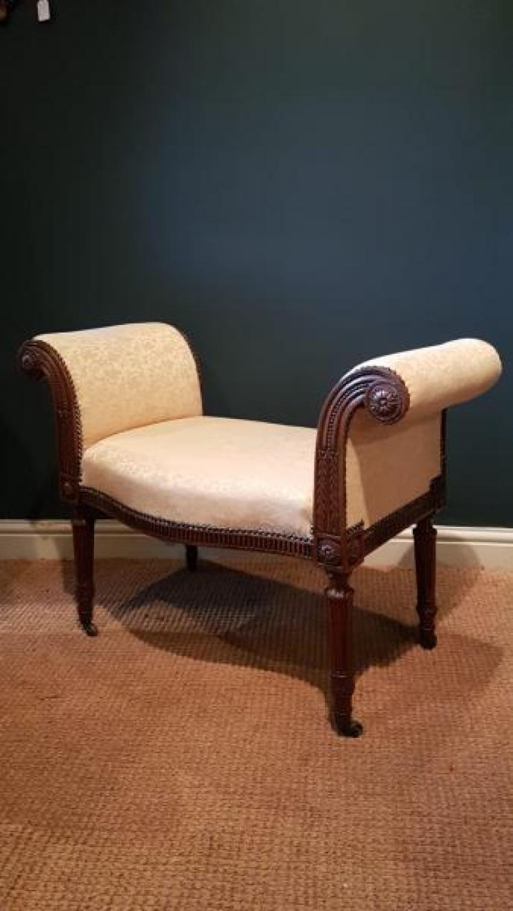 Victorian Walnut Framed Window Seat - Image 7