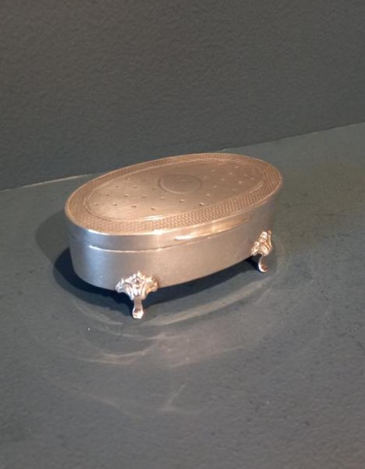 George V Silver Oval Ring Box - Image 5