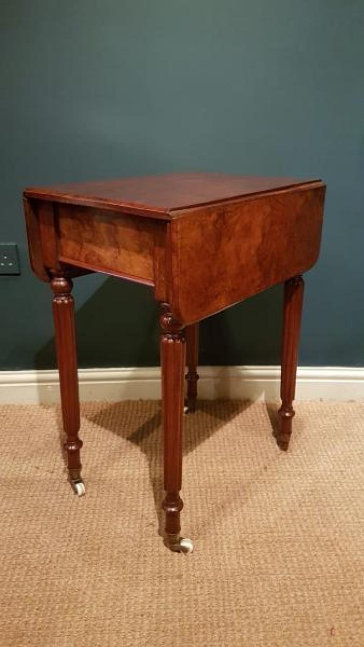 Early Victorian Figured Walnut Lamp Table - Image 1