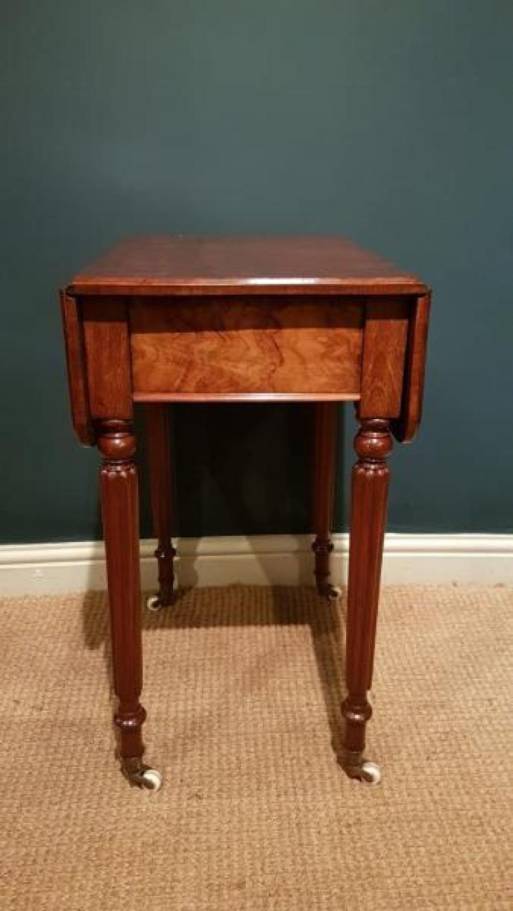 Early Victorian Figured Walnut Lamp Table - Image 2