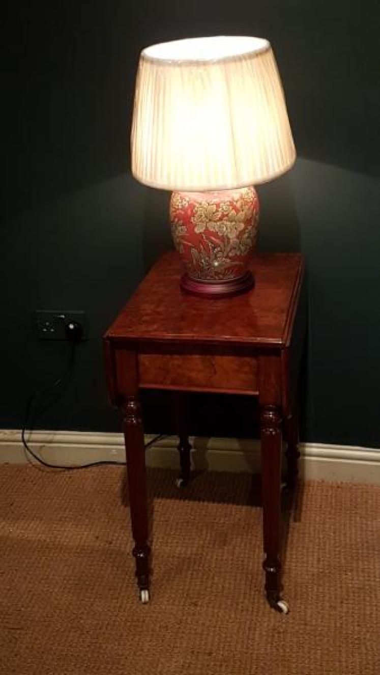 Early Victorian Figured Walnut Lamp Table - Image 7