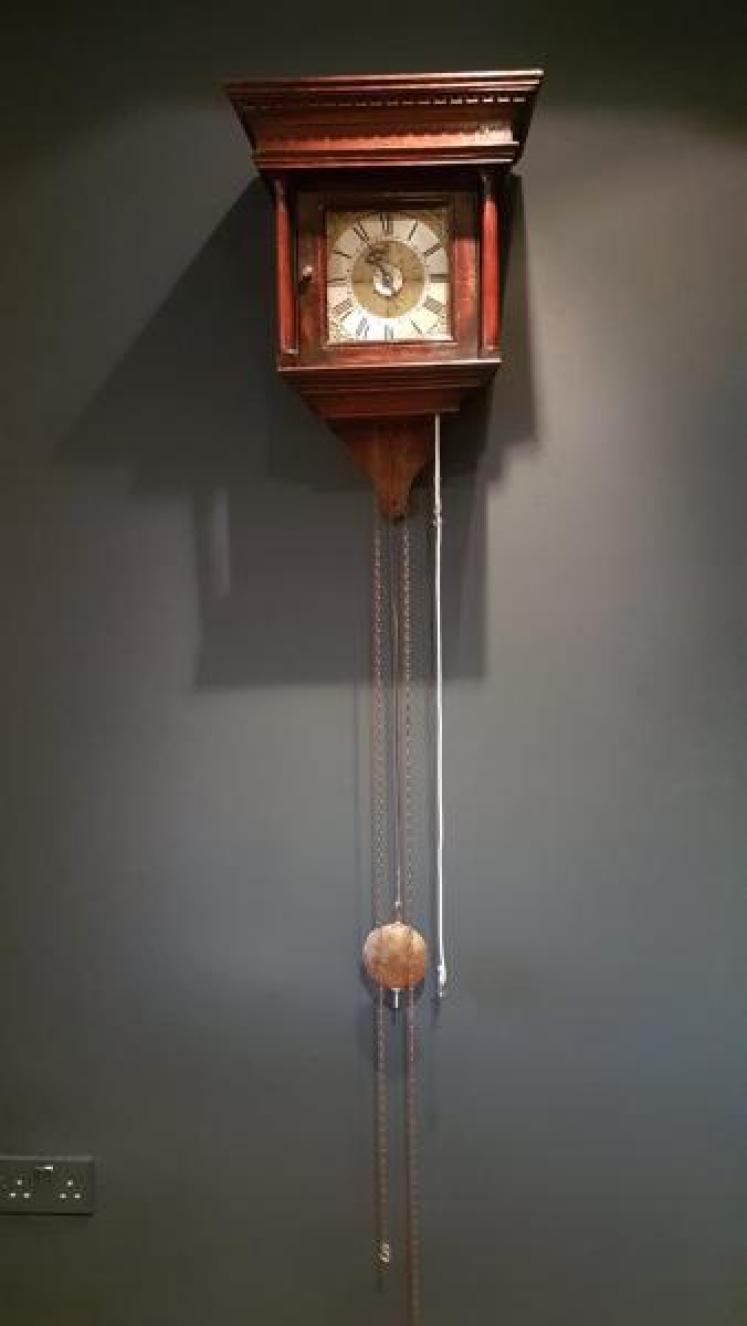 Rare George II Oak Hooded Wall Clock - Image 2
