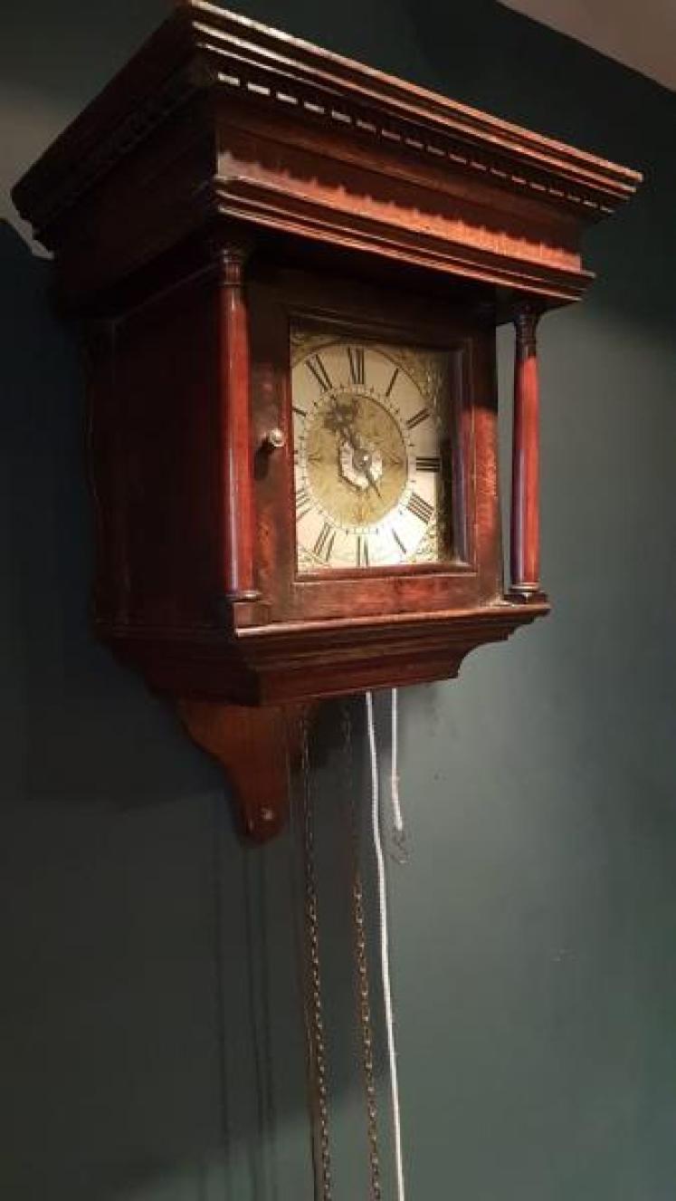 Rare George II Oak Hooded Wall Clock - Image 6